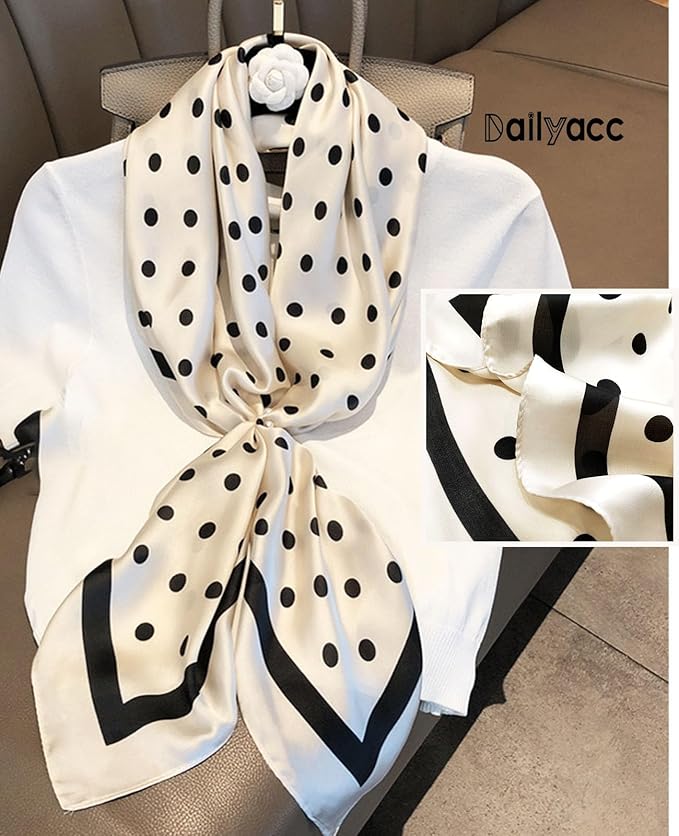Dailyacc Hair Bandanas Scarf For Women Lightweight Fashion Neck Silk Satin Head Scarves For Sleeping Handbags Scarf