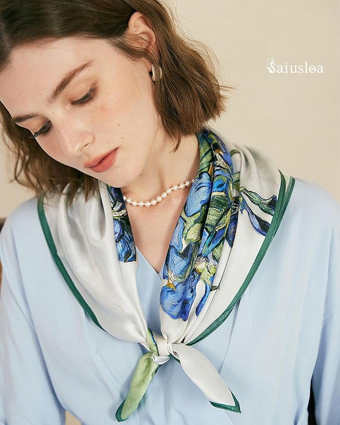 Neck Scarf For Womens Silky Head Scarves Hair Bandanas Square Scarf Fashion Accessories lightweight
