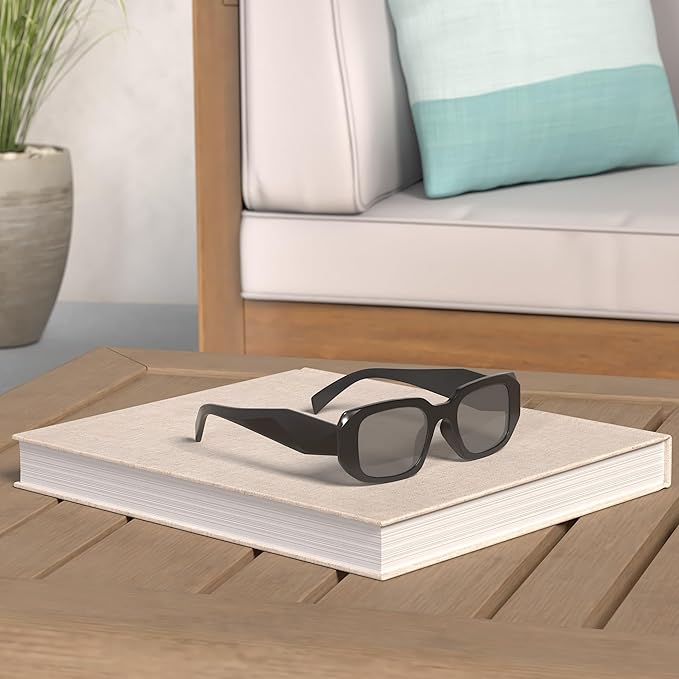 BUTABY Trendy Rectangle Sunglasses for Women Men Retro Sun Glasses Vintage Fashion Square Frame