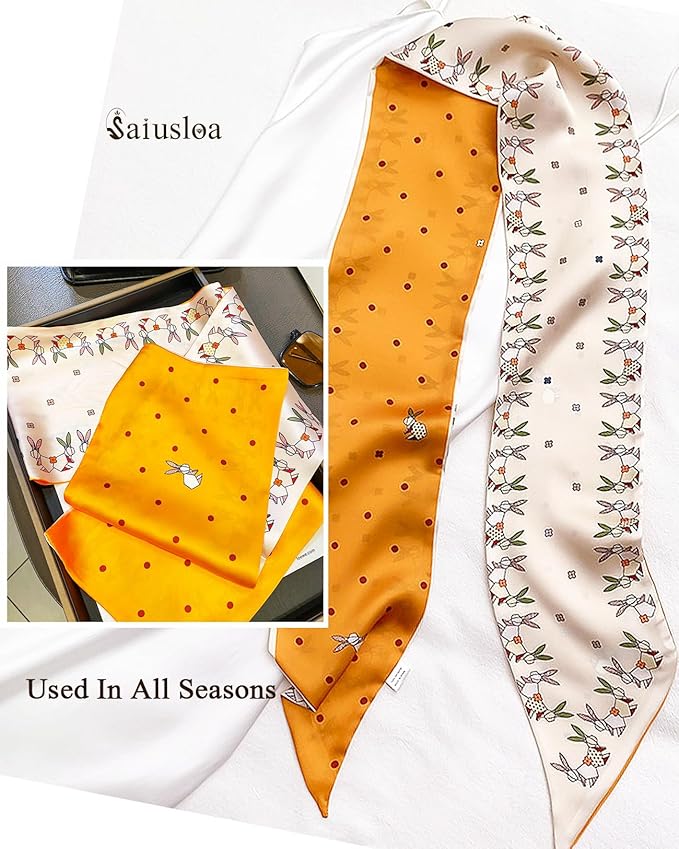 Purse Scarf For Handbags Head Scarves For Women's Hair Bags Scarfs Long Skinny Scarves Fashion Silky
