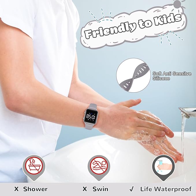 L LAVAREDO Kids Digital Watches for Boys Girls,Waterproof Sport Watch with Pedometer Stopwatch Vibration Alarm for Ages 5-13,No App Fitness Tracker Watch for Kids Teens Birthday Christmas Gifts