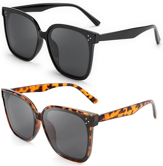 FEISEDY Oversized Polarized Sunglasses - UV400 Protection, Square Fashion Sun Glasses for Outdoor & Daily B2600