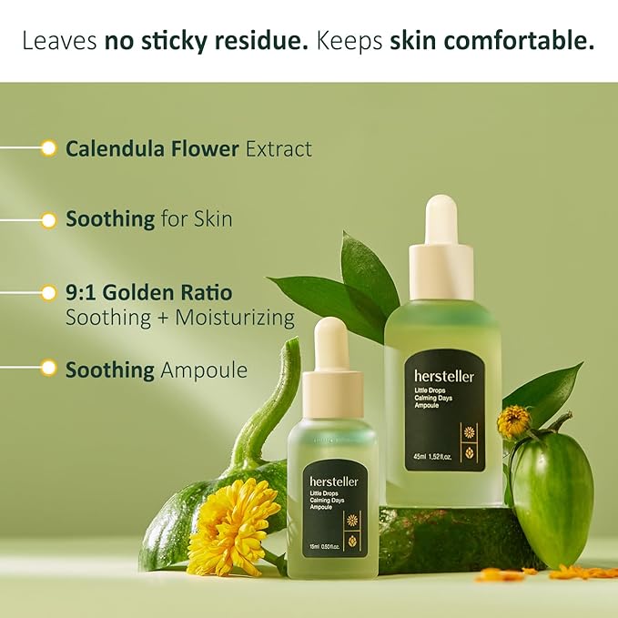 hersteller Little Drops Calming Days Ampoule 30ml, 1.01 Fl Oz Soothing for Sensitive Skin Calendula Flower Water Moisturizing Vegan Facial Skin Korean Skincare