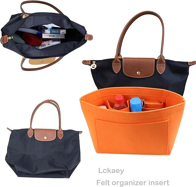Lckaey Purse Organizer Insert for Longchamp Le Pliage Neo Handbags Insert Organizer 1012orange-S