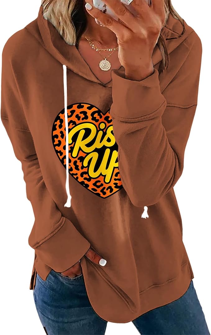 Womens Black Floral Print Hoodie Long Sleeve Cotton Blend Pullover Sweatshirt Loose Fit Casual Top For Everyday Wear
