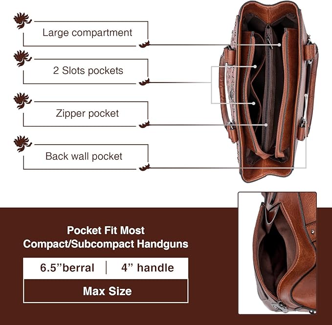Tote Bag for Women Large Western Purse Ladies Top Handle Shoulder Handbags Vintage Embossed Concho Studs