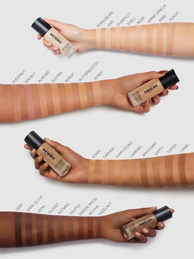 SHEGLAM Full Coverage Foundation Makeup Long Lasting Waterproof Matte Dewy Liquid Foundation - Golden