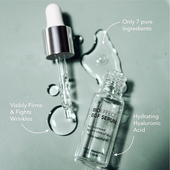 BIOEFFECT EGF Serum with Hyaluronic Acid and Barley Growth Factor, Best Rejuvenating Facial Treatment Fights Wrinkles, Hydrating, Firming, Anti-Aging Skincare for Face & Neck, Oil-Free (Set)