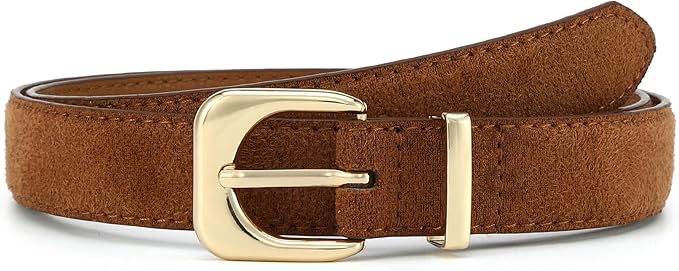 Earnda Belts for Women Faux Leather Waist Belt with Gold/Silver Buckle Casual Jeans Pants Dresses