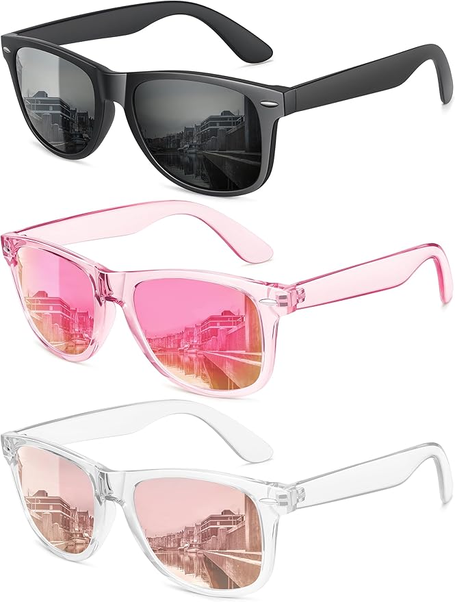 MEETSUN Polarized Sunglasses for Women Men Classic Retro Trendy Driving Sun Glasses UV400 Protection (3 Pack)