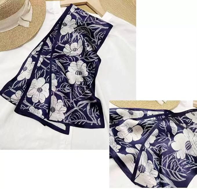 100% Mulberry Silk Ribbon Scarf for Hair Beach Head Wraps for Women Handbag accessories Necktie