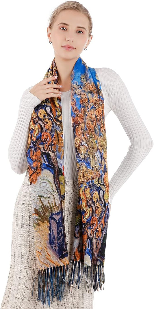 Scarf Shawl Wraps for Women Pashmina Soft Cashmere Scarf Printed Large Blanket Scarf Warm for Fall Winter