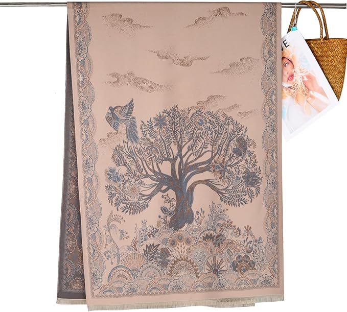 EXTREE Scarfs for Women Pashmina Silky Shawl Wrap for Evening Dressing Blanket Open Front Poncho Cape