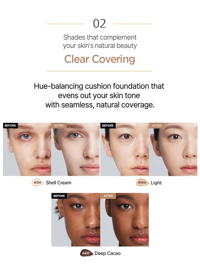 JUNG SAEM MOOL Essential Skin Nuder Cushion 26N Taupe Beige 0.49 Fl Oz, No Refill, Natural Radiant Finish Cushion Foundation with Buildable Coverage, Lightweight Texture, Korean Foundation Makeup