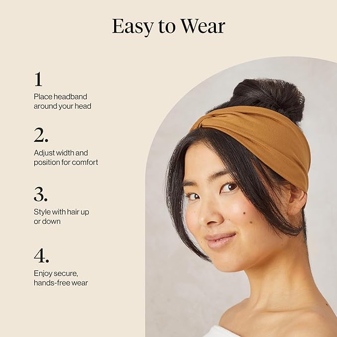 Kitsch Wide Headbands for Women - Fashion Sports Headband for Workout, Yoga, Gym, Running, Exercise | Stretchy Head Bands | Ideal Gifts for Women - Black and Camel, 2pcs