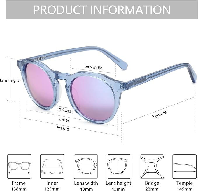 ZENOTTIC Vintage Round Polarized Sunglasses for Men Women UV400 Protection