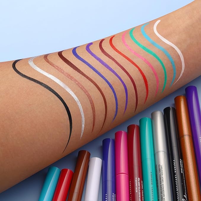 LANGMANNI 4 Colors Matte Liquid Eyeliner Set, Neon Colorful Pigmented With Long-lasting, Smudgeproof & Waterproof Eye Liner Makeup for Bold & Stunning Looks - Gift for Girls(#56789101112)