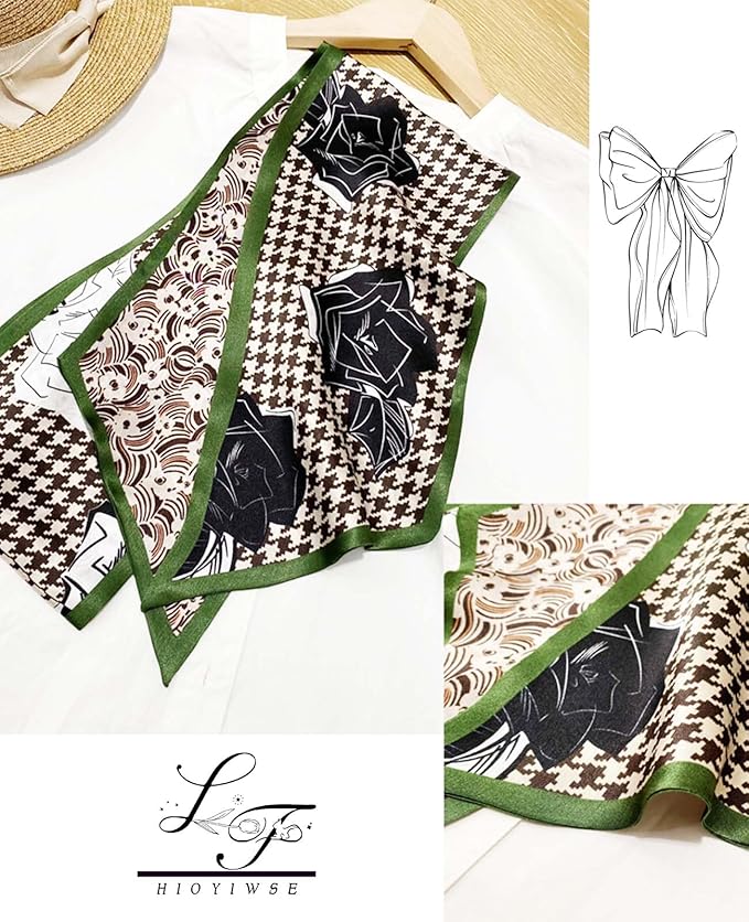 Head Scarf Hair Neck Scarves For Women Purse Bag Scarfs For Handbags Silky Long Thin Satin Headscarf Fashion