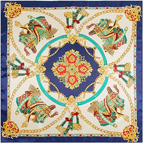 YOUR SMILE Silk Like Scarf Women's Fashion Pattern Large Square Satin Headscarf Headdress