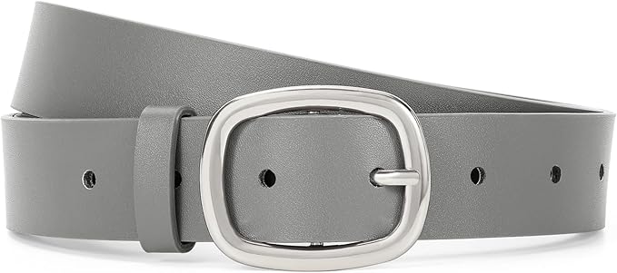 WHIPPY Women Leather Belt Casual Fashion Gold Buckle Leather Waist Belt for Jeans Pants Dresses Chic Ladies Belt