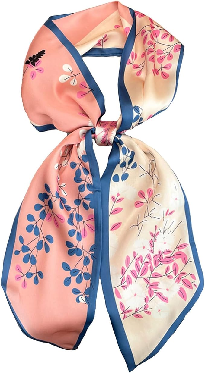 Head Scarf Hair Neck Scarves For Women Purse Bag Scarfs For Handbags Silky Long Thin Satin Headscarf Fashion