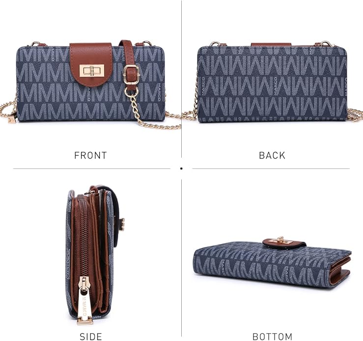 MKP COLLECTION Women Small Crossbody Shoulder Bag Zip Wallet Purse Handbags Clutch Credit Card Holder with Chain Strap