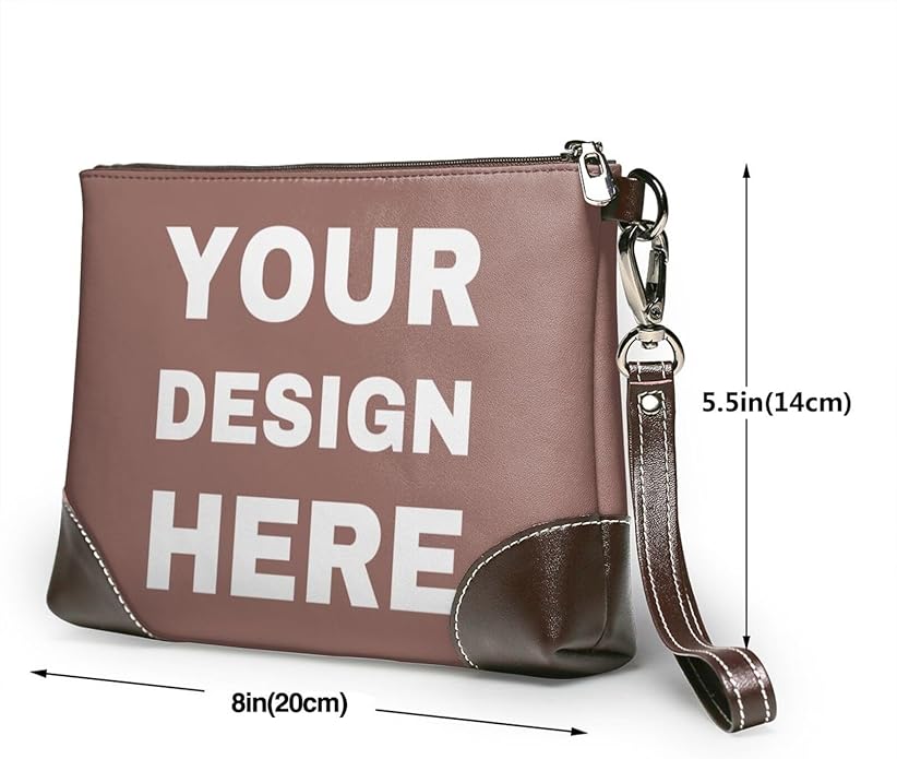Custom Leather Wristlet Personalized Wallets For Women Men Wristlet Handbags Customized Clutch Purses For Women