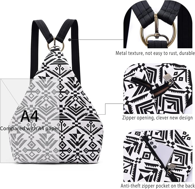 Black Butterfly Premium Backpack for Women, Bohemia Style Fashion Casual Daypack Backpack, Small Backpack Purse (24-black)