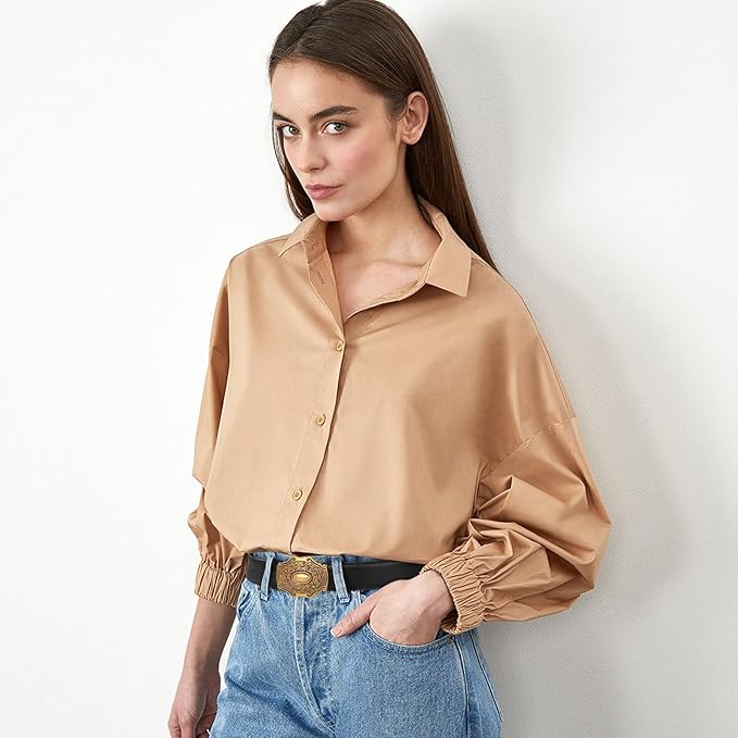 Women's Fashion Classic Metal Buckle Leather Belt with Jeans Dress