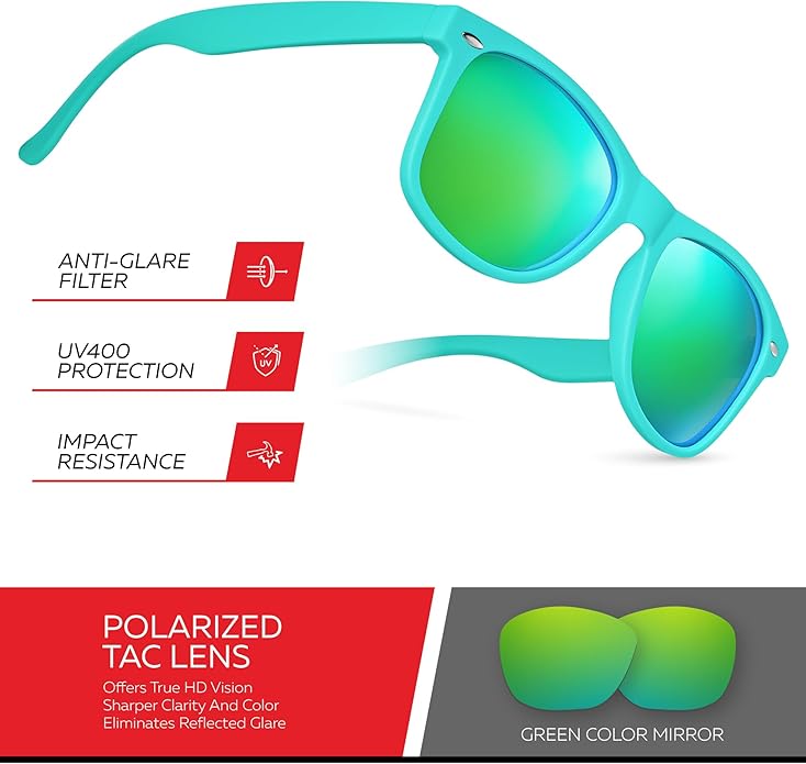 Retro Rewind Polarized Sunglasses for Men and Women - UV Protection Classic Sun Glasses