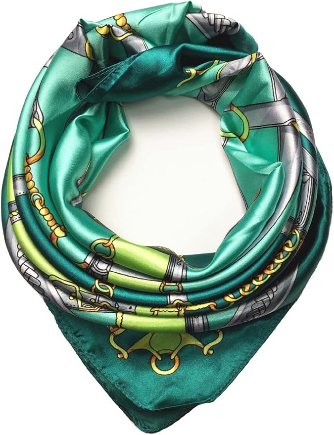 YOUR SMILE Silk Like Scarf Women's Fashion Pattern Large Square Satin Headscarf Headdress