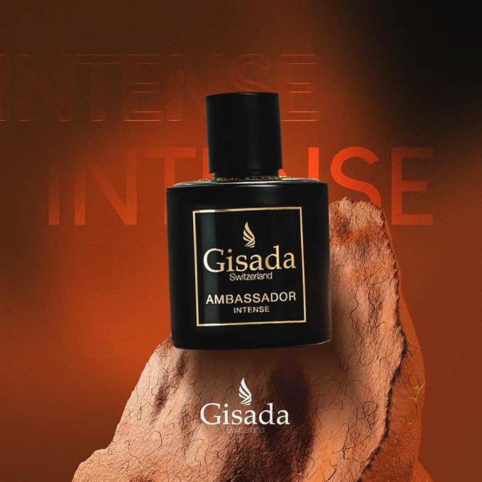 Gisada Ambassador Intense Cologne for Men - Perfume for Men with Strong, Masculine Scent & Classic Fragrance - Lasting Scent with Warm, Citrusy, Spicy, Oriental Notes - Made in Switzerland, 3.3 fl.oz.