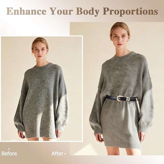 Fashion Waist Belt with Gold Buckle Women's Belts for Jeans Stylish Leather Belts for Women