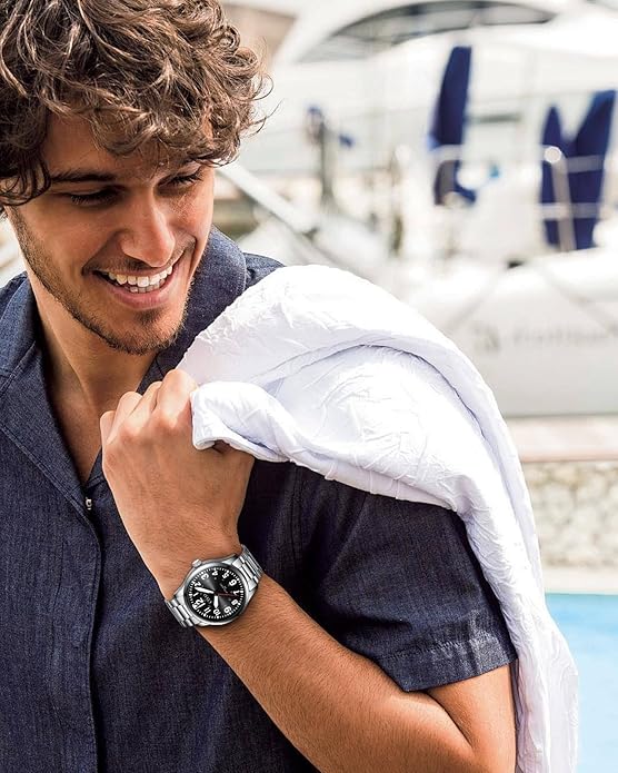 CIVO Analog Wrist Watches for Men: Waterproof Stainless Steel Mens Watches - Silver Watch with Easy Read Dial Men's Watch for Gift