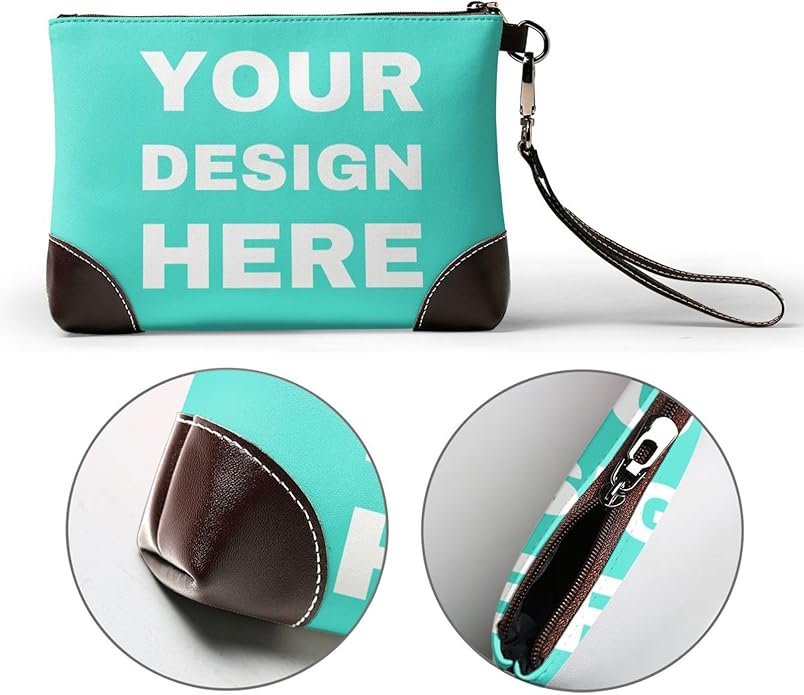 Custom Leather Wristlet Personalized Wallets For Women Men Wristlet Handbags Customized Clutch Purses For Women