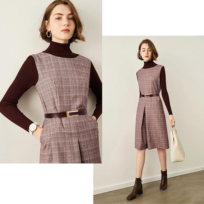 Women's Fashion Classic Metal Buckle Leather Belt with Jeans Dress