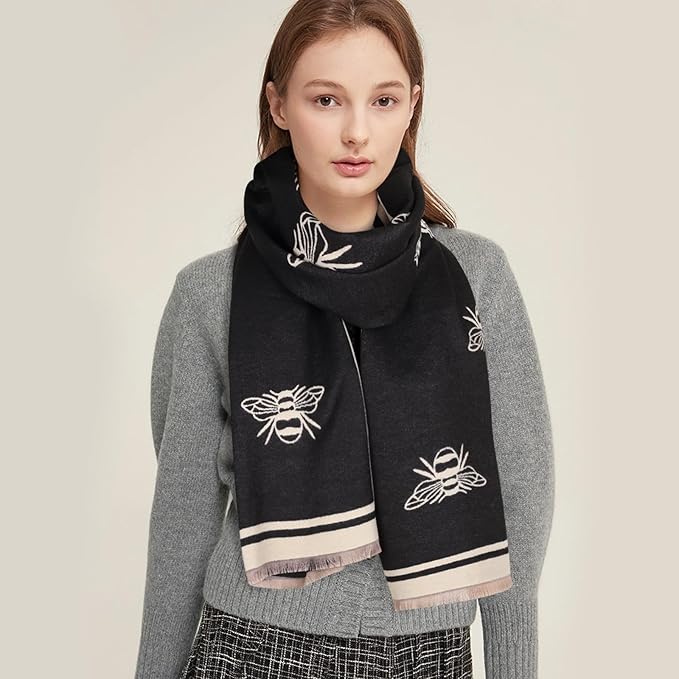 EXTREE Scarfs for Women Pashmina Silky Shawl Wrap for Evening Dressing Blanket Open Front Poncho Cape