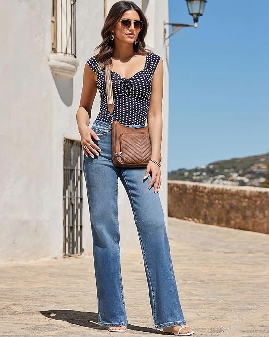 CHOLISS Crossbody Purse for Women, Anti Theft Vegan Leather Crossbody Wallet Bag Medium Travel Shoulder Handbags