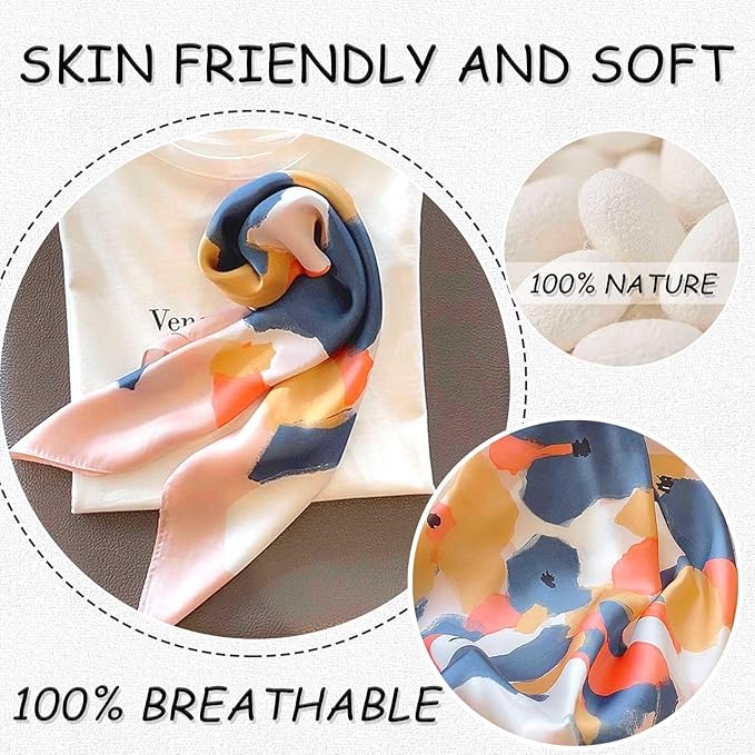 Dailyacc Hair Bandanas Scarf For Women Lightweight Fashion Neck Silk Satin Head Scarves For Sleeping Handbags Scarf