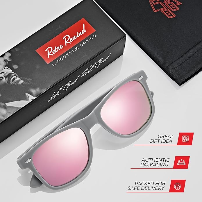 Retro Rewind Polarized Sunglasses for Men and Women - UV Protection Classic Sun Glasses