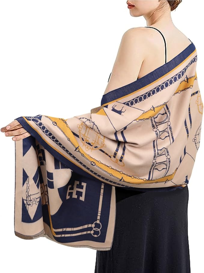 EXTREE Scarfs for Women Pashmina Silky Shawl Wrap for Evening Dressing Blanket Open Front Poncho Cape