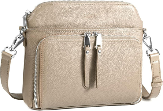 befen Genuine Leather Crossbody Purses for Women, Women's Small Crossbody Shoulder Bag with Built in RFID Wallet