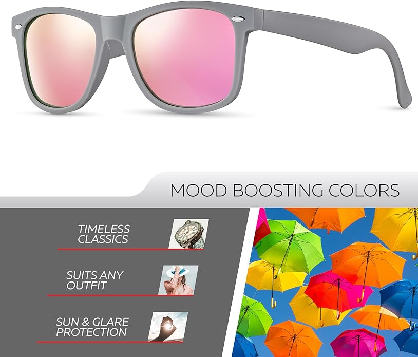 Retro Rewind Polarized Sunglasses for Men and Women - UV Protection Classic Sun Glasses