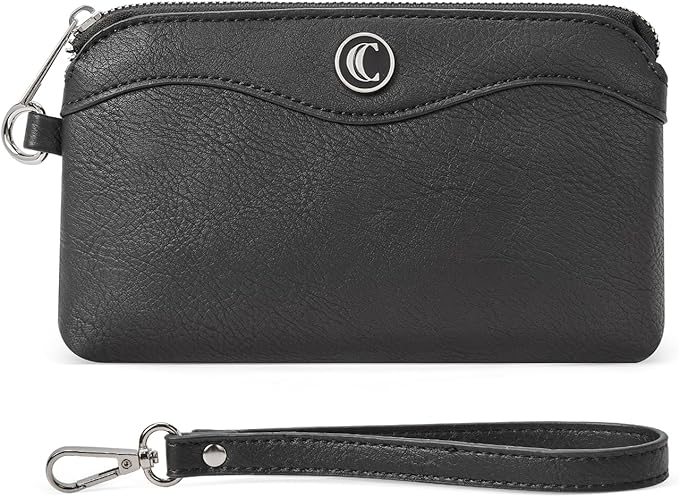 CLUCI Wristlet Wallets for Women Travel Phone Handbag Leather Clutch Purses with Card Slots