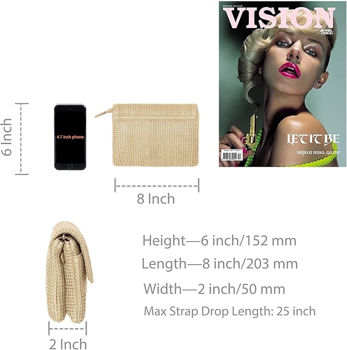 MINICAT Straw Small Summer Purses for Women Crossbody Purse Beach Bags for Everyday Cruise Travel Vacation Essentials | Straw, Small, Summer, for Everyday, Cruise, Travel, Vacation, Essentials