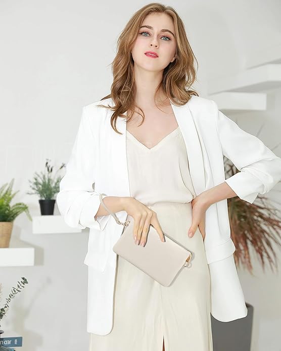 Wristlet Purses for Women, Vegan Leather Crossbody Evening Zip Clutch Bag with Strap | Vegan Leather, Evening, Zip, with Strap