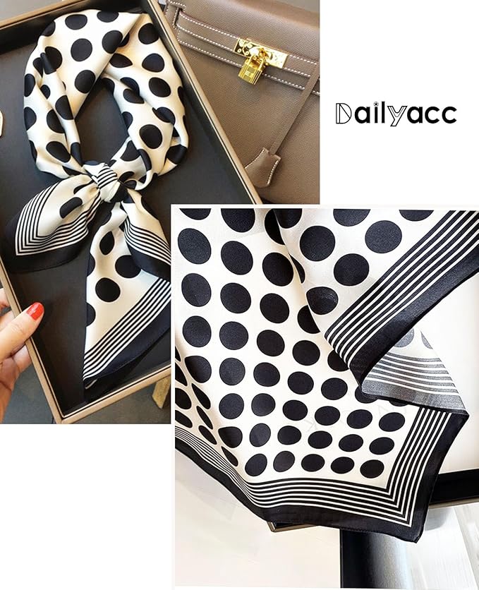 Dailyacc Hair Bandanas Scarf For Women Lightweight Fashion Neck Silk Satin Head Scarves For Sleeping Handbags Scarf