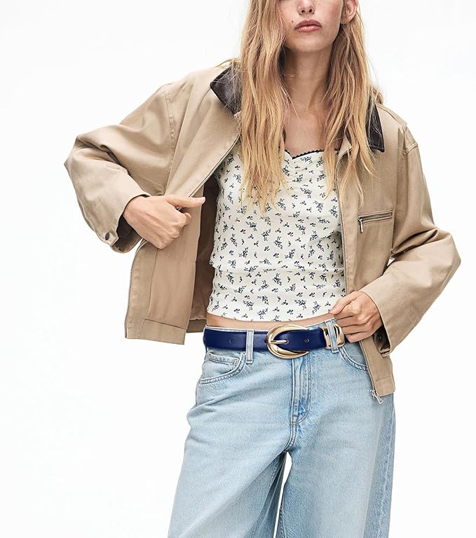 Fashion Waist Belt with Gold Buckle Women's Belts for Jeans Stylish Leather Belts for Women