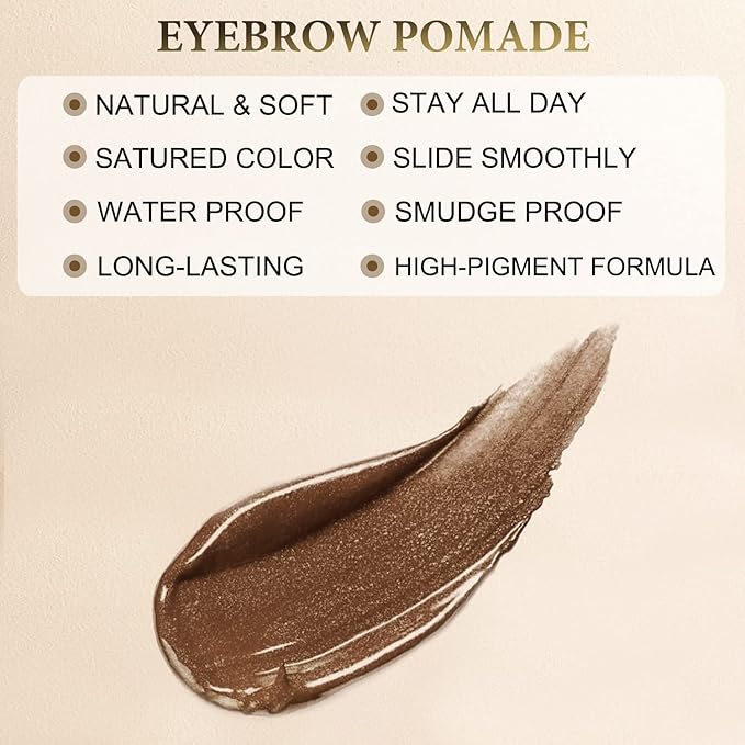 LAVONE Eyebrow Pencil Makeup Kit, with Waterproof 2-IN-1 Microblading Eyebrow Pen, Eyebrow Pomade, Eyeliner and Dual-ended Eyebrow Brush, Brow Pencil Kit for Natural Eyebrows - Chocolate