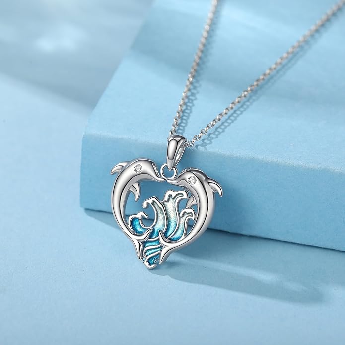 Hummingbird/Bat/Cat/Dolphin/Mermaid Necklace Sterling Silver Cute Animal Necklaces Jewelry Christmas Gifts for Women Mother Wife Friends Daughter